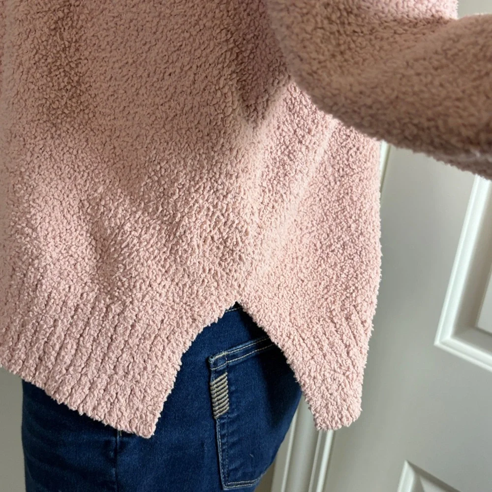 UGG Ylonda Turtleneck Sweater Pink Relaxed Cozy Plush Pullover Lounge Sz M - Picture 6 of 15